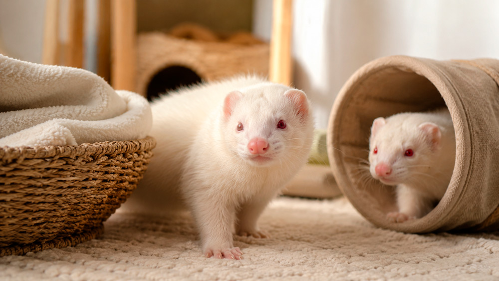 Hurón albino